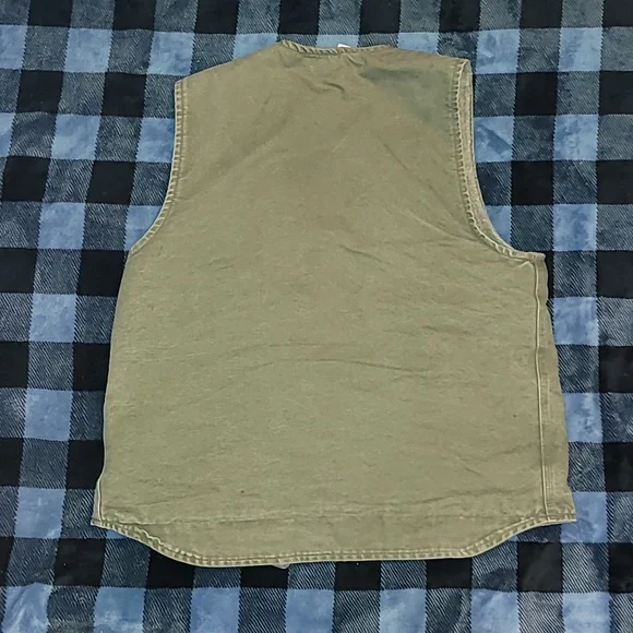 Vintage. Carhartt. USA Components. Zip Vest. Fleece-lined.  Men's size LT - Picture 13 of 16